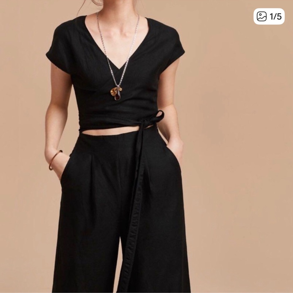 Aritzia Brax Black Wrap Top jumpsuit - size 4/6